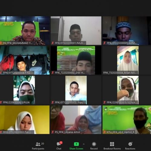 Fakultas Perikanan dan Ilmu Kelautan UMI Makassar mengadakan kegiatan penyambutan mahasiswa baru virtual melalui zoom.