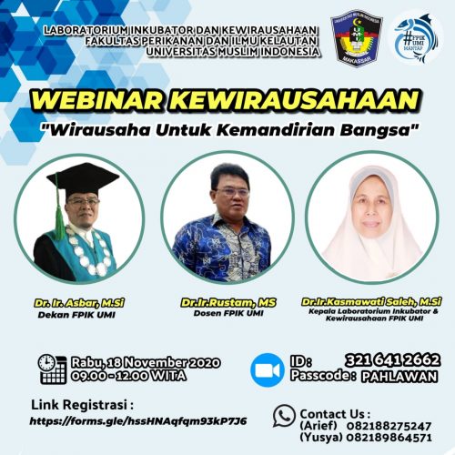 WEBINAR KEWIRAUSAHAAN “WIRAUSAHA UNTUK KEMANDIRIAN BANGSA”