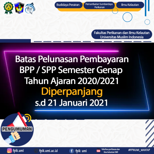 Batas Pelunasan Pembayaran BPP Semester Genap Diperpanjang Hingga 21 Januari 2021