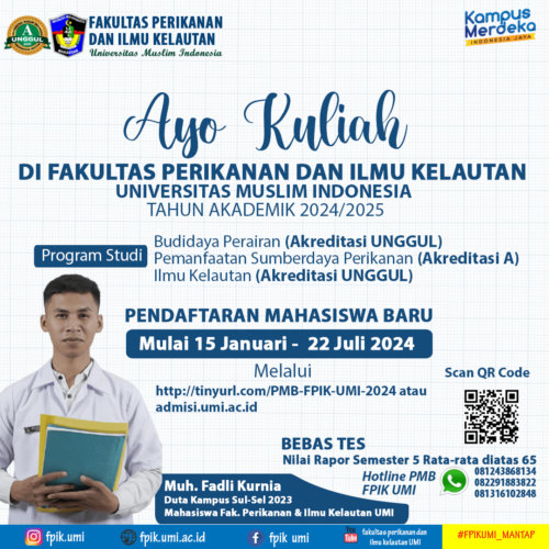 Penerimaan Mahasiswa Baru Fakultas Perikanan dan Ilmu Kelautan Universitas Muslim Indonesia