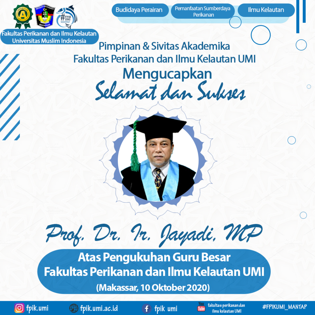 Pengukuhan Guru Besar Prof. Dr. Ir. Jayadi, MP